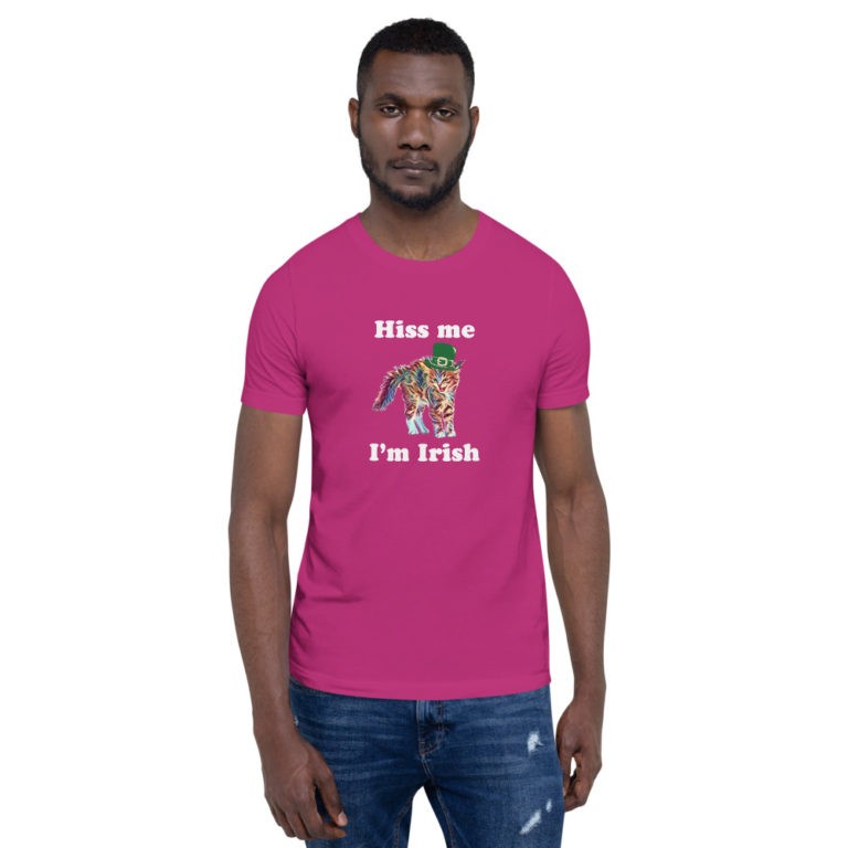 Hiss Me I'm Irish Cat T-Shirt - Image 40