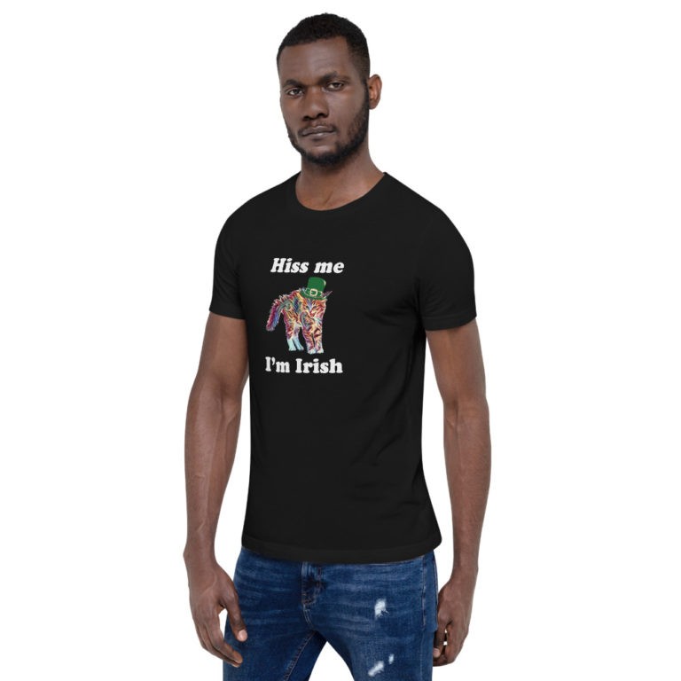 Hiss Me I'm Irish Cat T-Shirt - Image 2